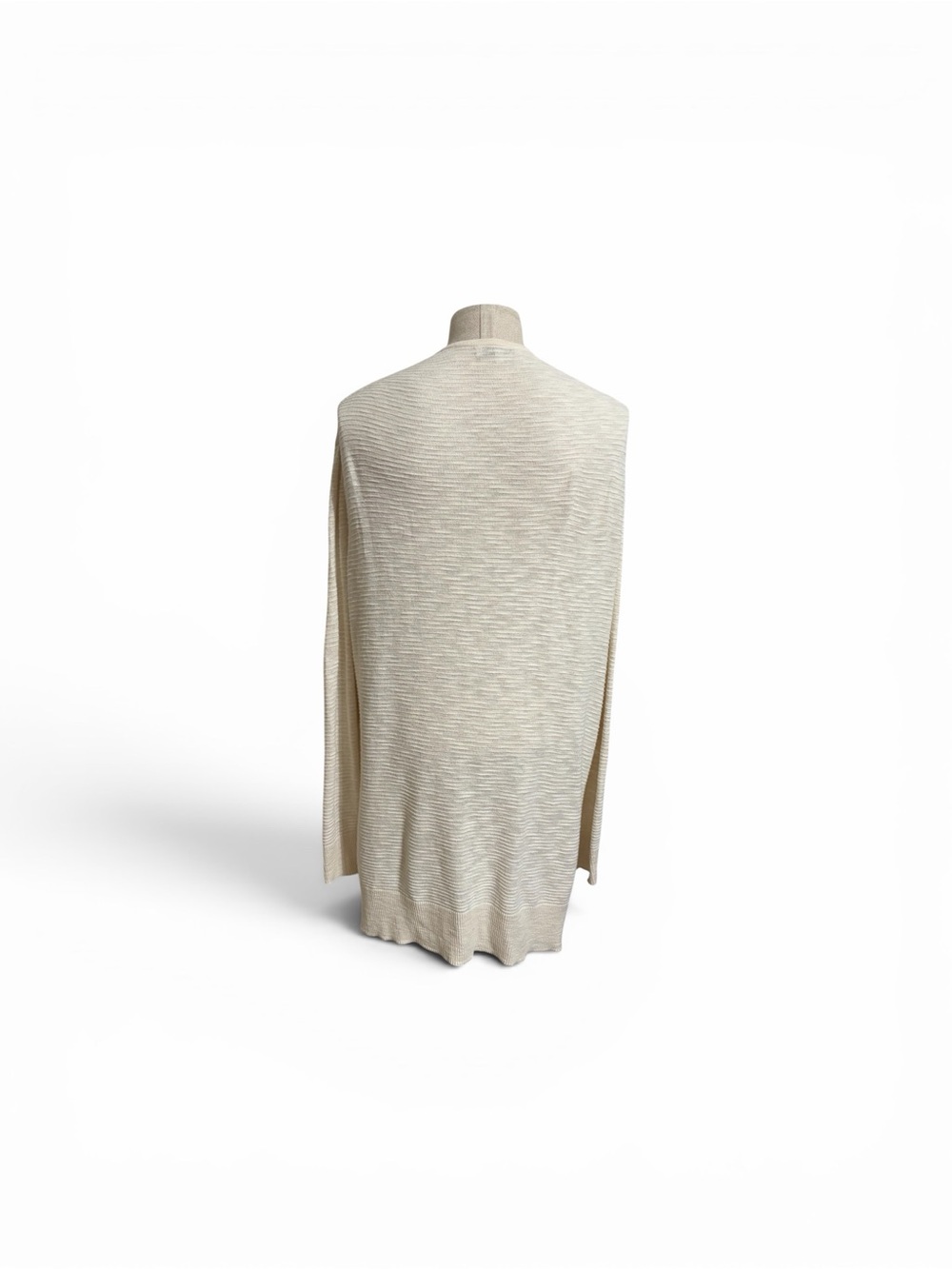 Madewell Summer Ryder Cardigan Sweater Stripe Pearl Ivory Open-Front Pocket SZ M - Picture 8 of 13
